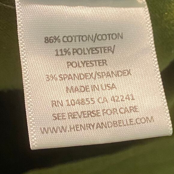 Henry and Belle Jeans 29 Super Skinny Ankle Rear Pockets USA Made Green - Picture 7 of 11